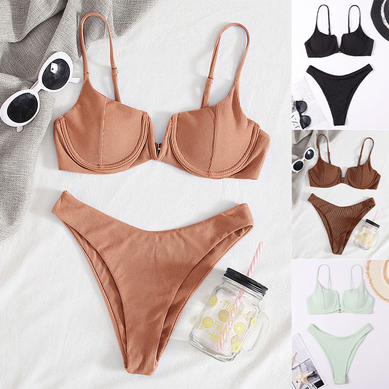 Women’s bikini with underwire and structured ribbed look StylebySassy