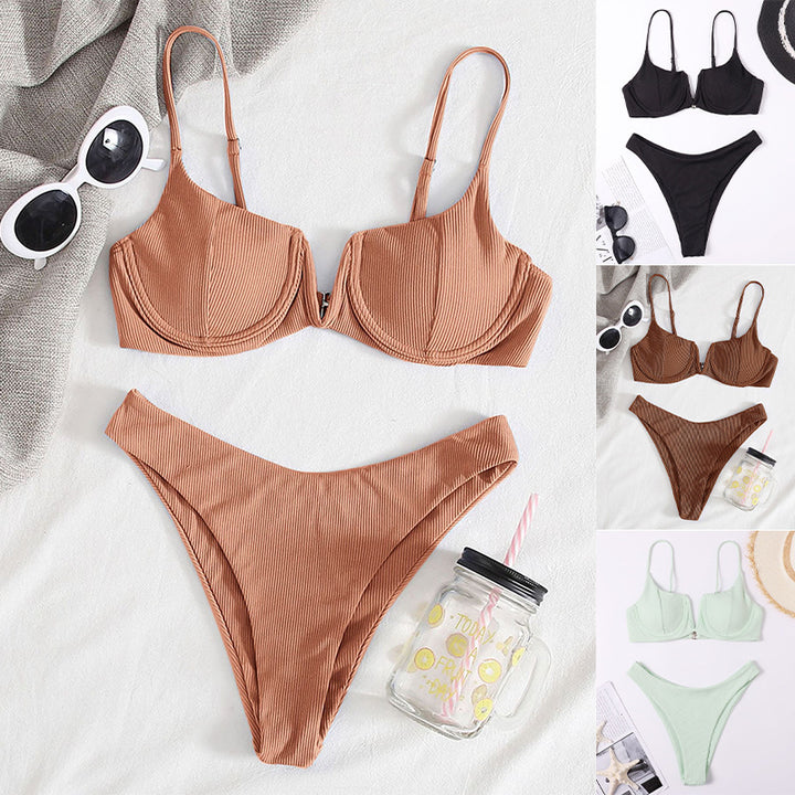Women’s bikini with underwire and structured ribbed look StylebySassy