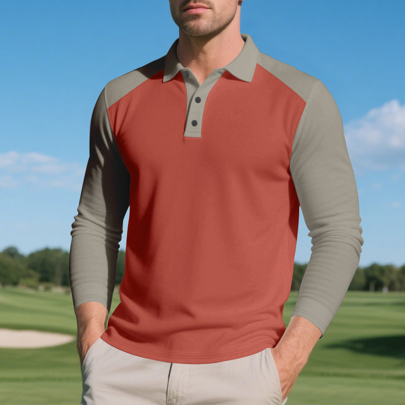 Men's long-sleeved raglan polo made of functional jersey with sporty button placket StylebySassy
