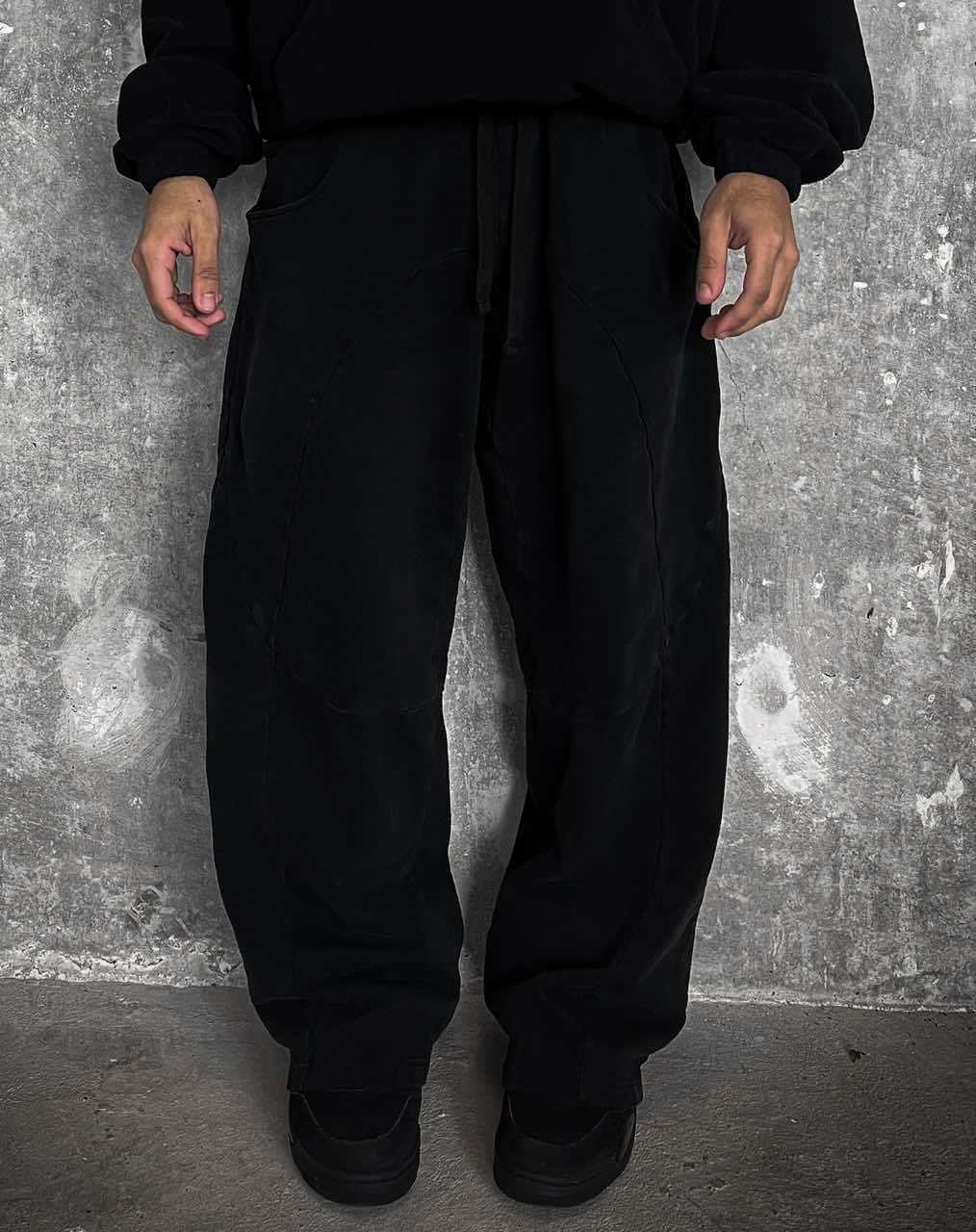 Men's Nan Oversized Leisure Joggers with Curved Seam Details, Drawstring Waistband and Elastic Leg Openings StylebySassy