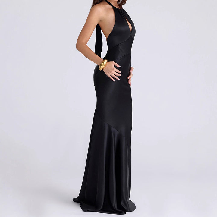 Women High-Quality Evening Dress with Refined Keyhole Neckline StylebySassy