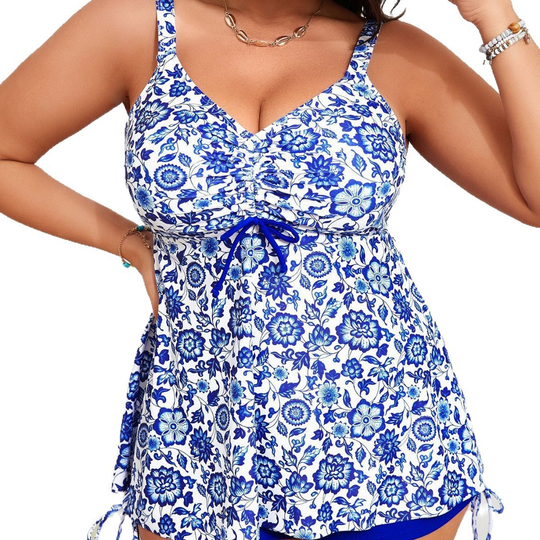 Women’s Tankini Set with Floral Top and Sporty Shorts StylebySassy