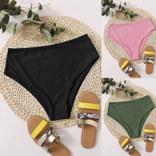 Women's High-Cut Bikini Bottom with Elegant Waistband StylebySassy