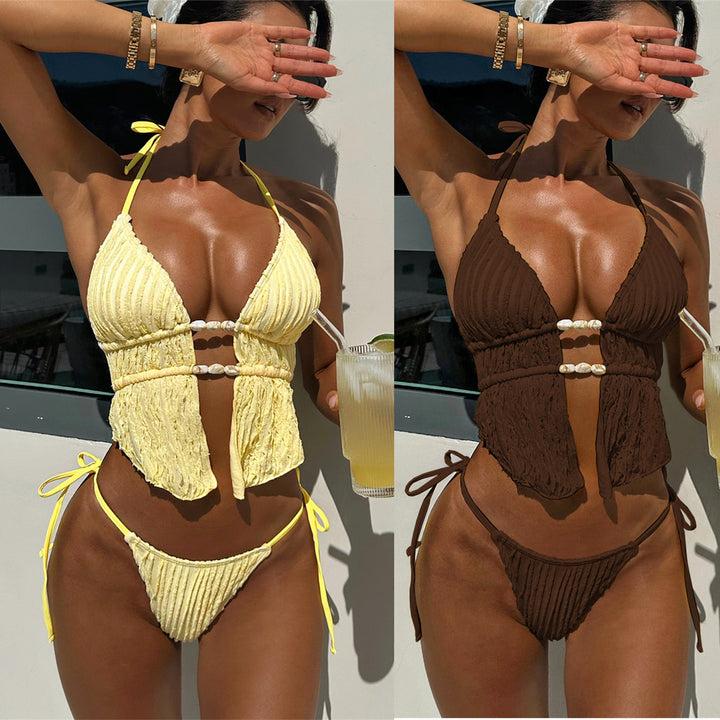 Women's bikini set with elegant wrap design and fashionable accents StylebySassy