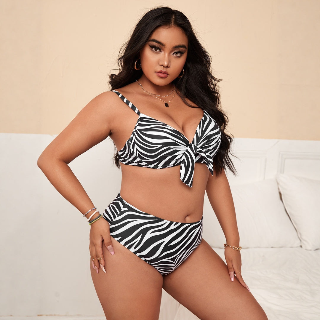 Women's Multi-patterned Bikini with Knot Detail StylebySassy
