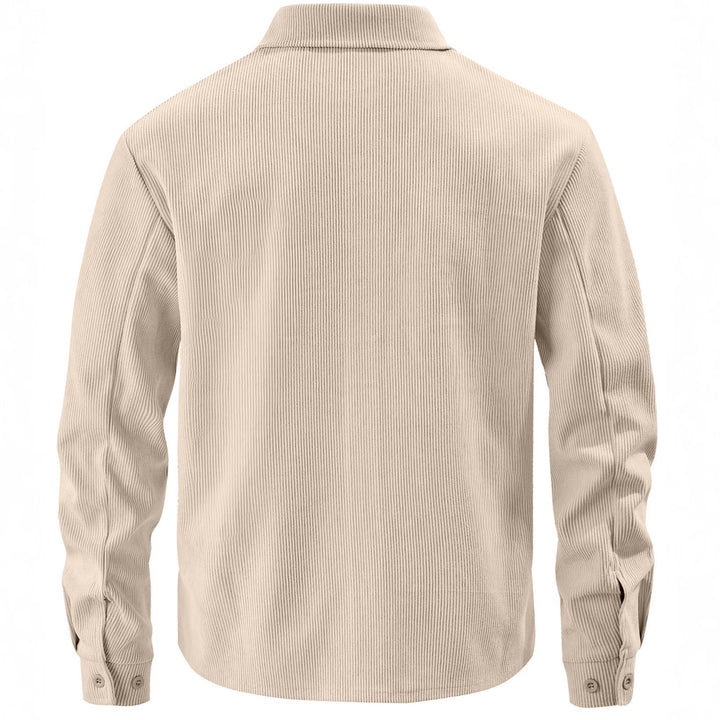 Men's cord jacket in the classic work jacket style with snap buttons and chest pockets StylebySassy