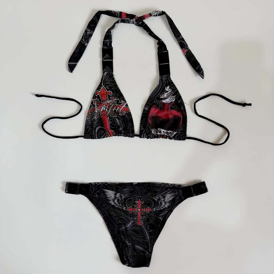 Women's Triangle Bikini with Creative Pattern StylebySassy