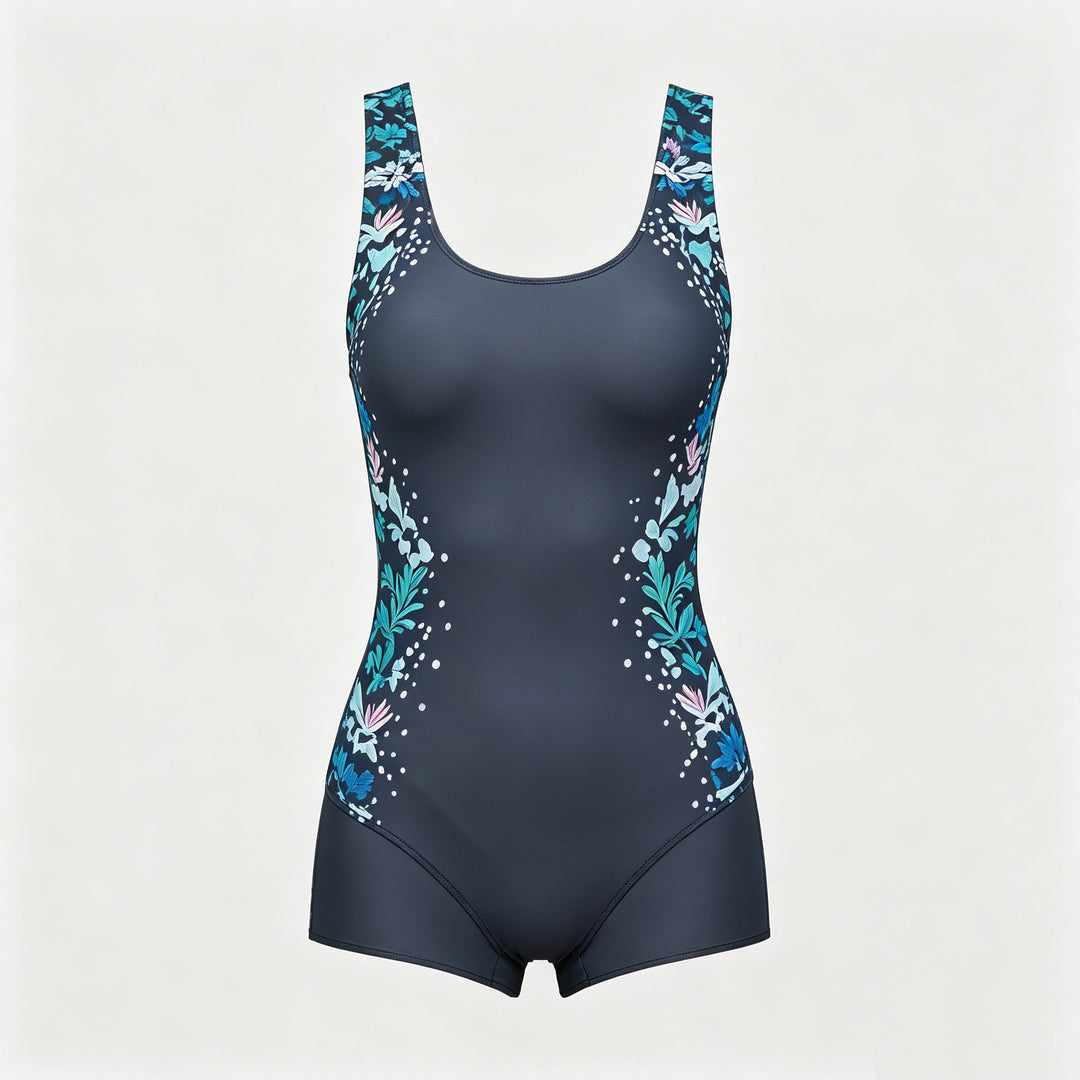 Women's Sporty One-Piece Swimsuit with Floral Design StylebySassy