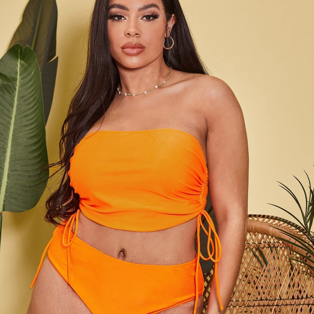 Women Tankini set with adjustable wrap top and high-cut shorts StylebySassy