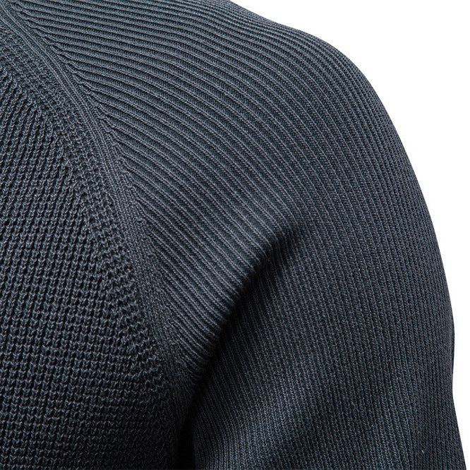 Men's medium thickness textured knit sweater with raglan sleeves and ribbed cuffs StylebySassy