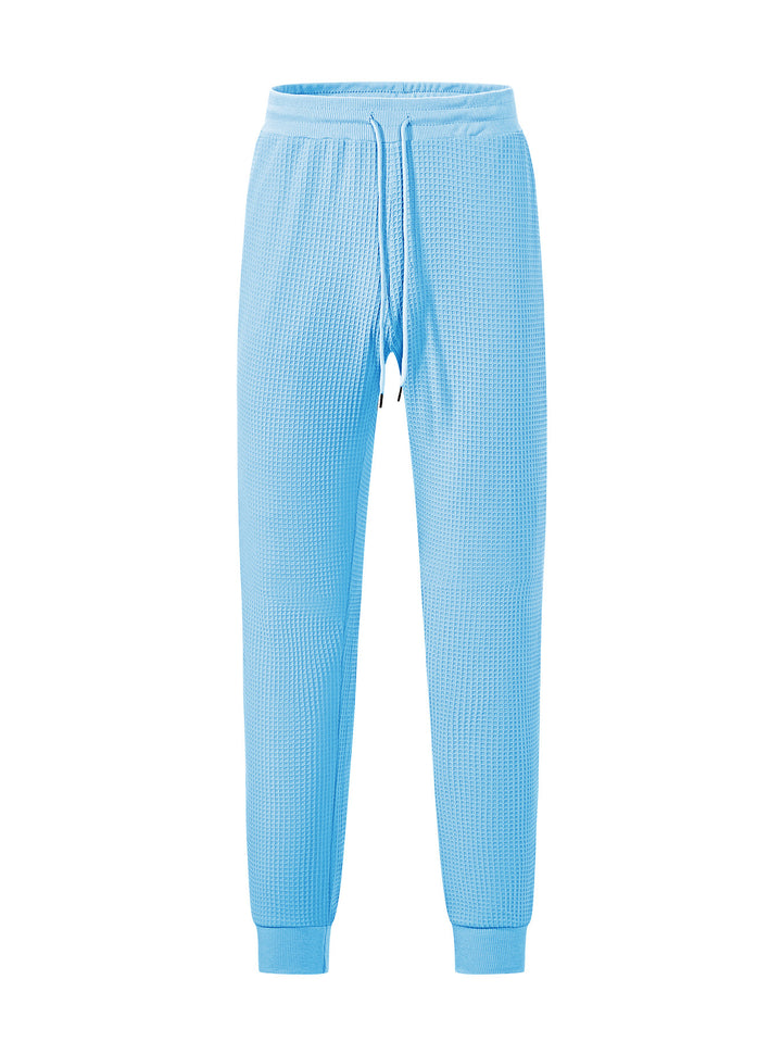 Men's fine-structured jersey lounge pants tapered cut with drawstring waistband and ribbed leg openings StylebySassy