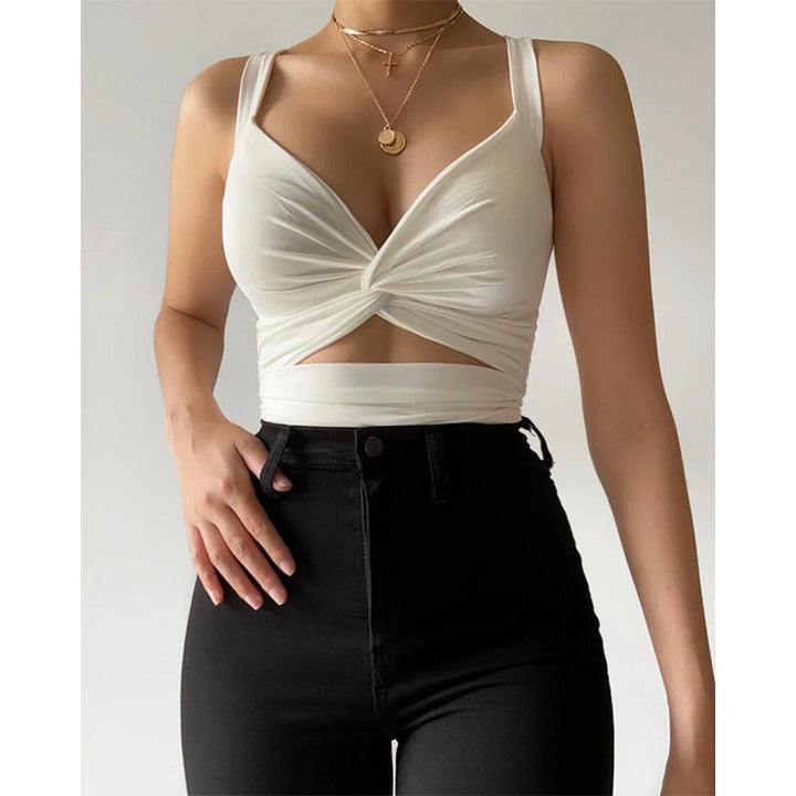 Women's stylish crop top with sophisticated knot details StylebySassy