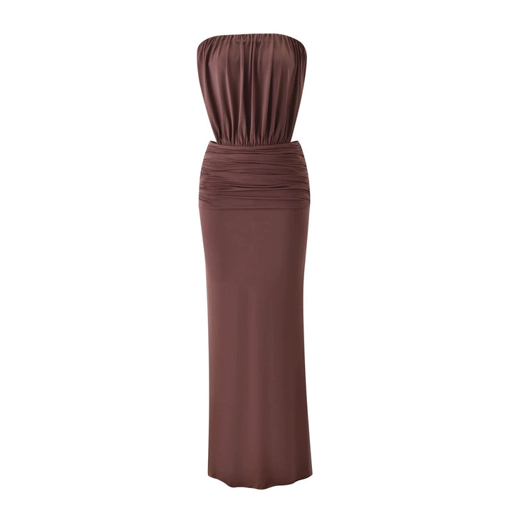 Ladies Long, figure-hugging Maxi Dress with gathered bodice StylebySassy