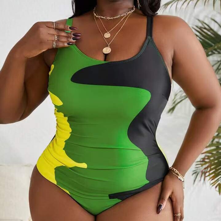 Women's One-Piece Swimsuit with Modern Camouflage Design StylebySassy