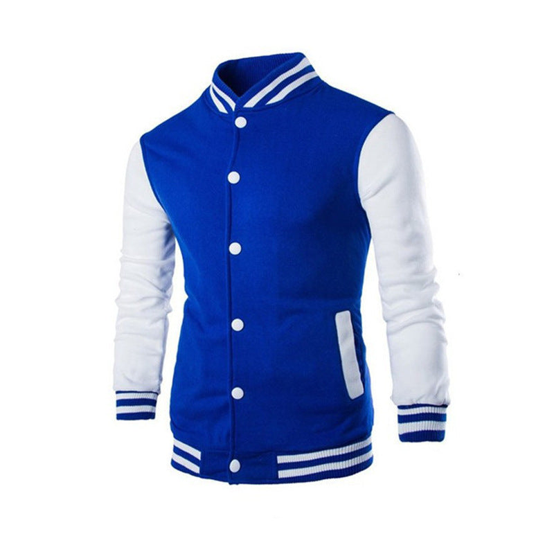 Men's classic college jacket in baseball style with contrasting sleeves and ribbed cuffs StylebySassy