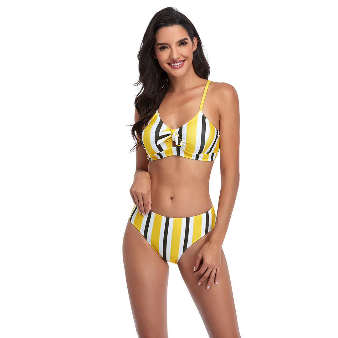Women Triangle Bikini Set with Playful Knot Design StylebySassy