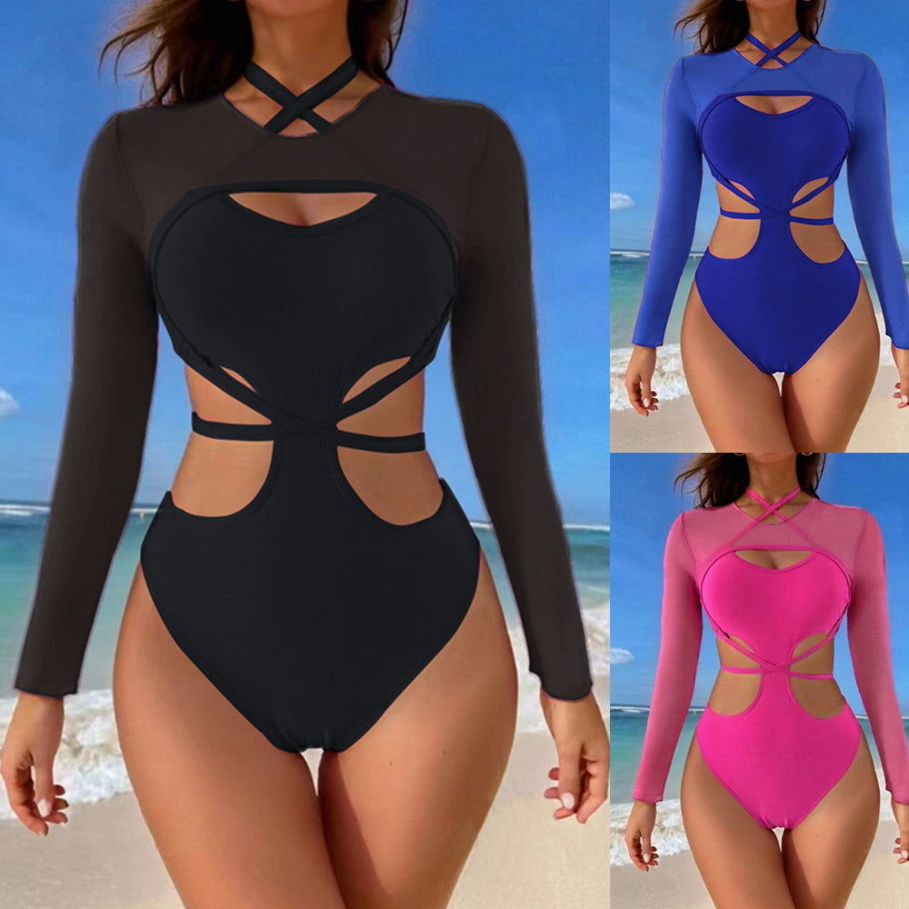 Women's Sporty Tankini Set with Transparent Top and Stylish Cut StylebySassy