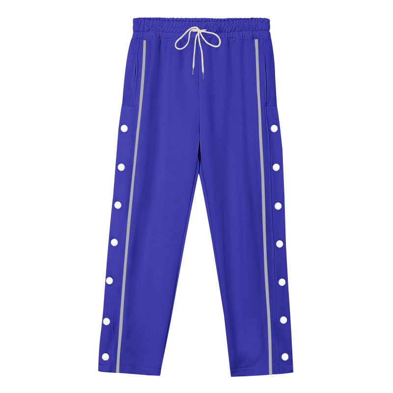 Unisex nan light sports training pants with snap button placket and elastic drawstring waistband StylebySassy