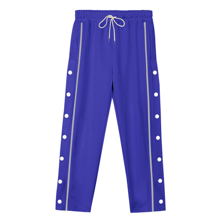 Unisex nan light sports training pants with snap button placket and elastic drawstring waistband StylebySassy