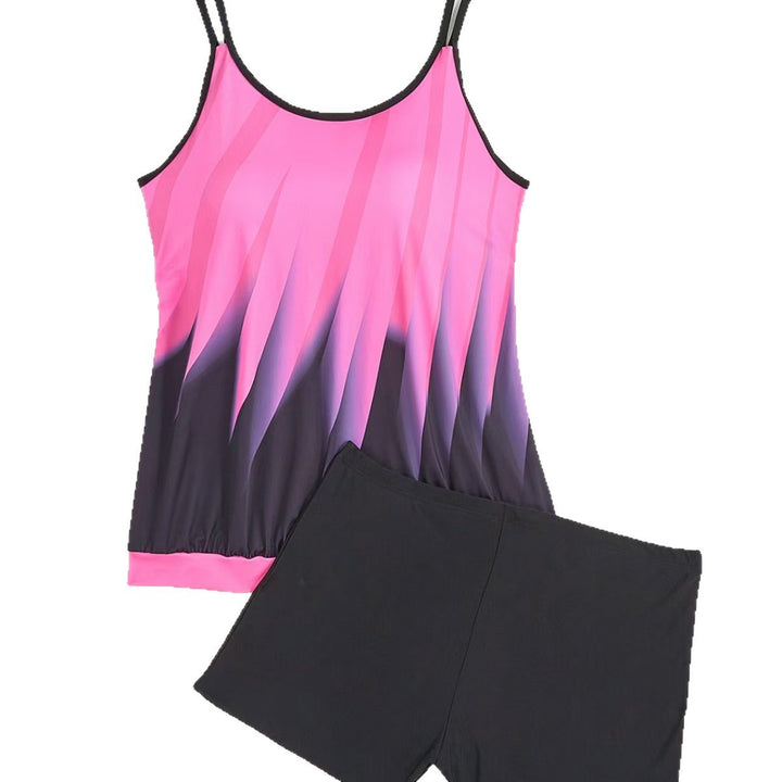 Women's sporty tankini set with colorful top and comfortable shorts StylebySassy