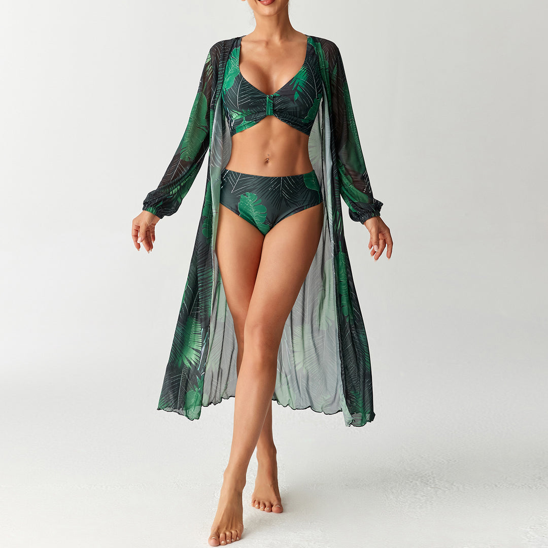 Women's Transparent Beach Dress with Floral Pattern StylebySassy