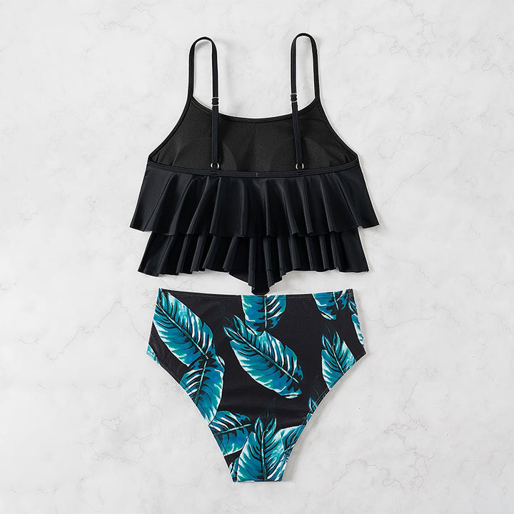 Women's crop top bikini with voluminous ruffle details and high-waisted brief StylebySassy