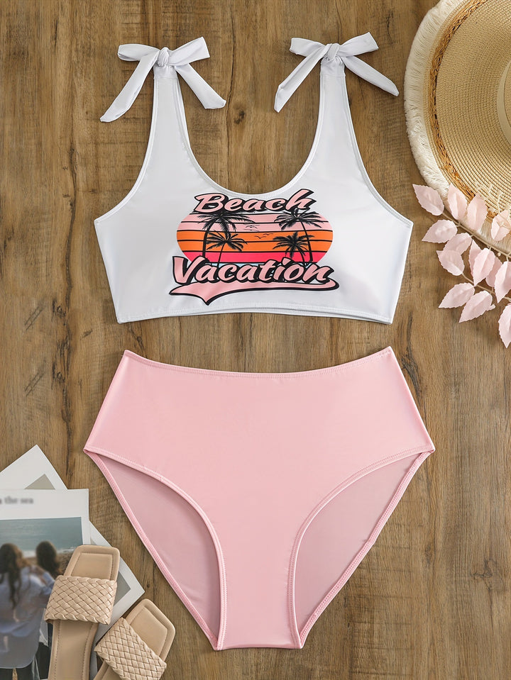 Women's Crop Top Bikini Set with Playful Bows StylebySassy