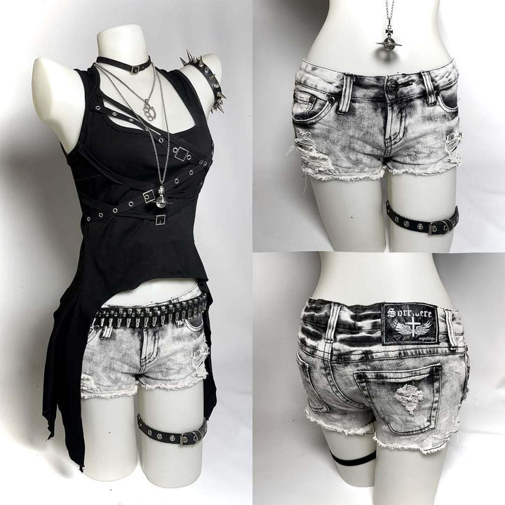 Women trendy Destroyed Denim Shorts StylebySassy