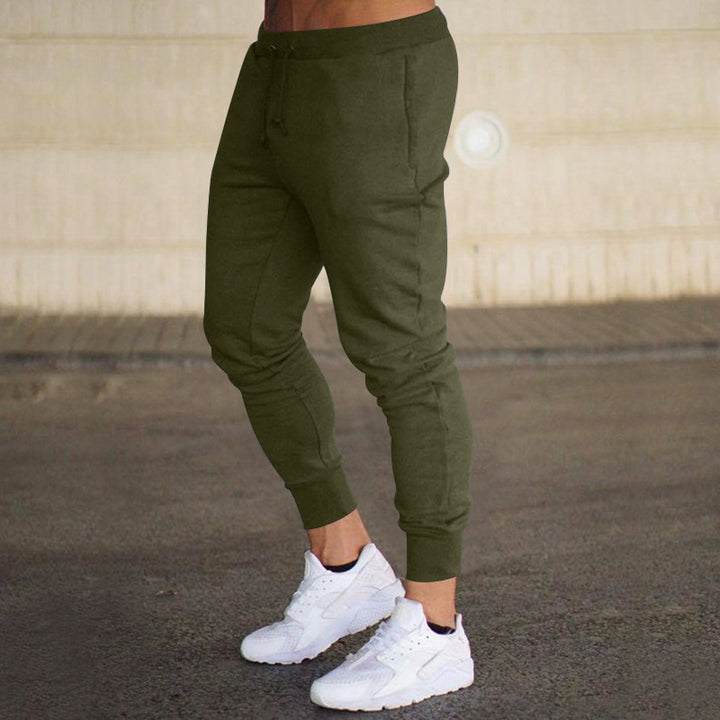 Men's tapered performance-oriented joggers with elastic waistband and ribbed ankle cuffs StylebySassy