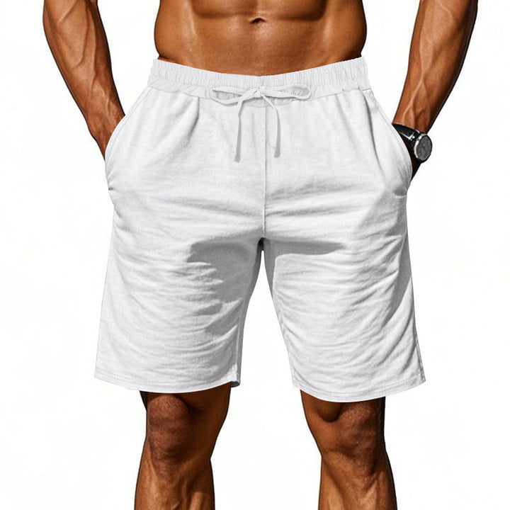 Men's casual cotton blend leisure shorts with elastic waistband and side pockets StylebySassy