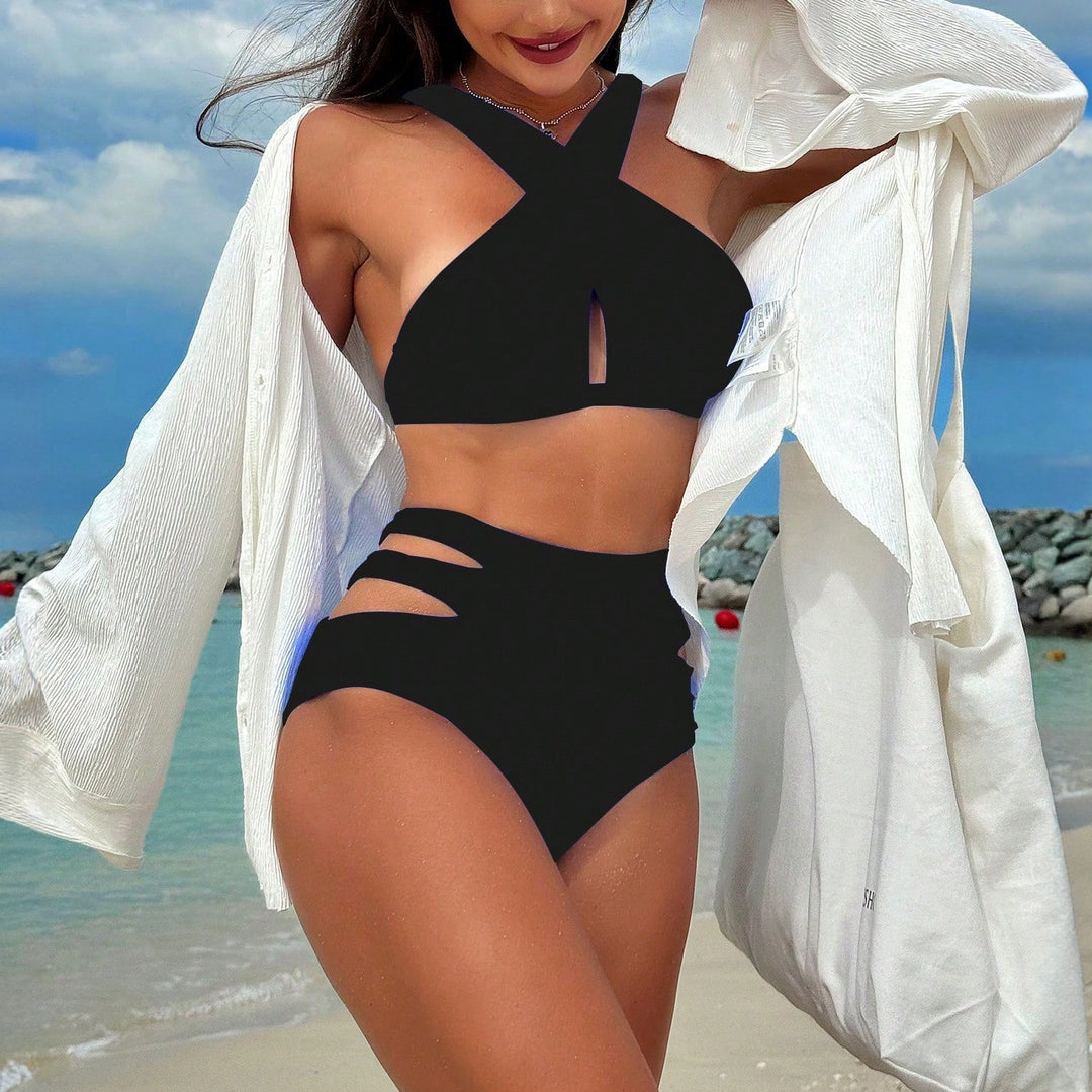 Women's High-Cut Bikini with Stylish Cut-Outs StylebySassy