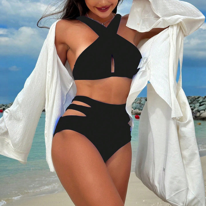 Women's High-Cut Bikini with Stylish Cut-Outs StylebySassy
