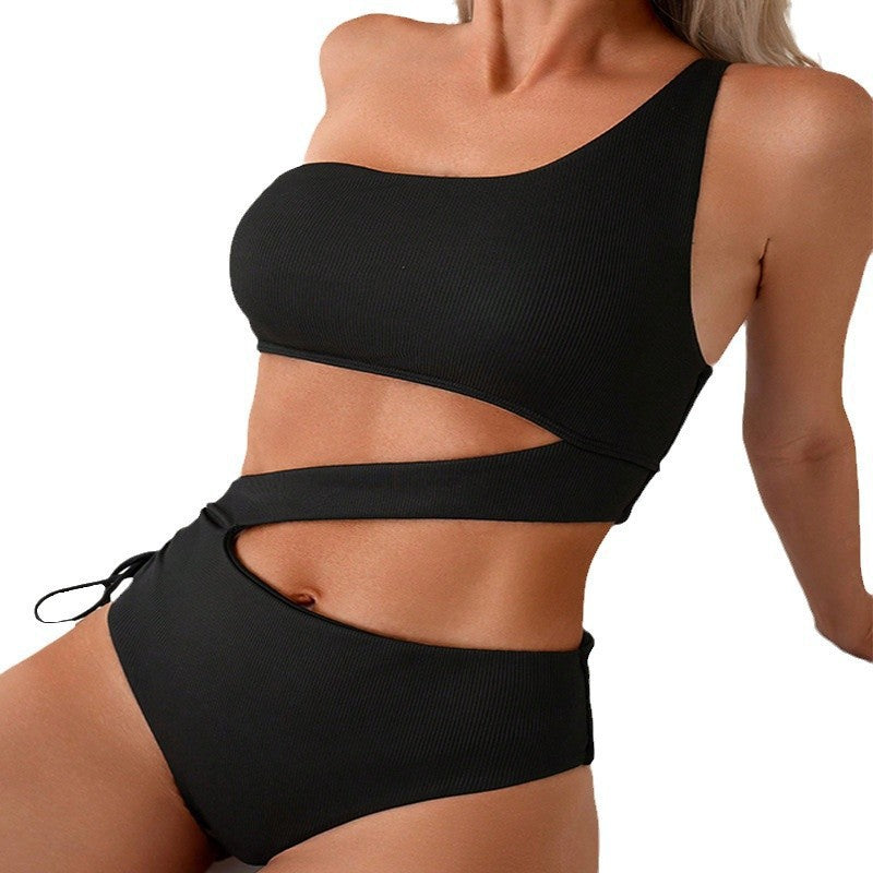 Women's one-sided swimsuit with sophisticated wrap design StylebySassy