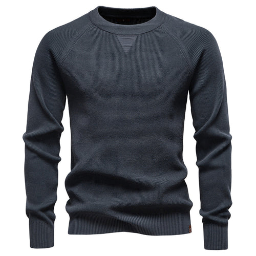 Men's medium thickness textured knit sweater with raglan sleeves and ribbed cuffs StylebySassy