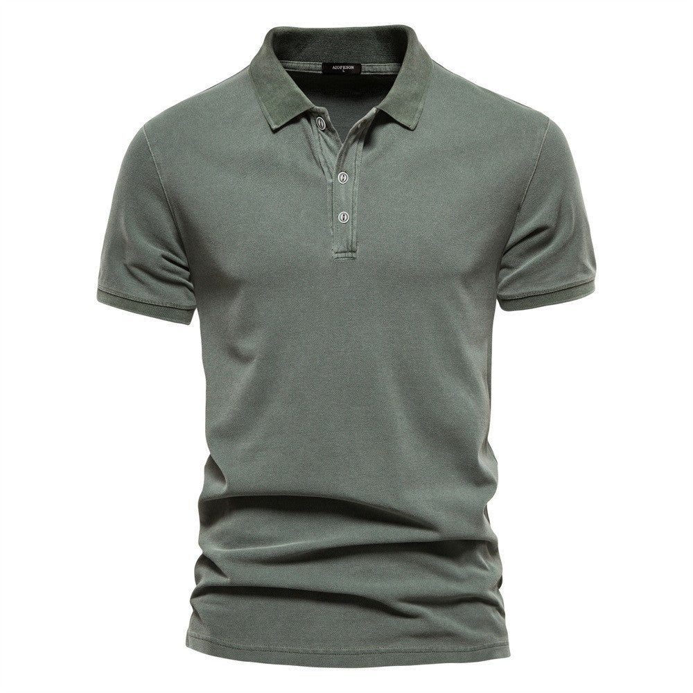 Men's breathable cotton polo with short sleeves and fine piqué structure StylebySassy