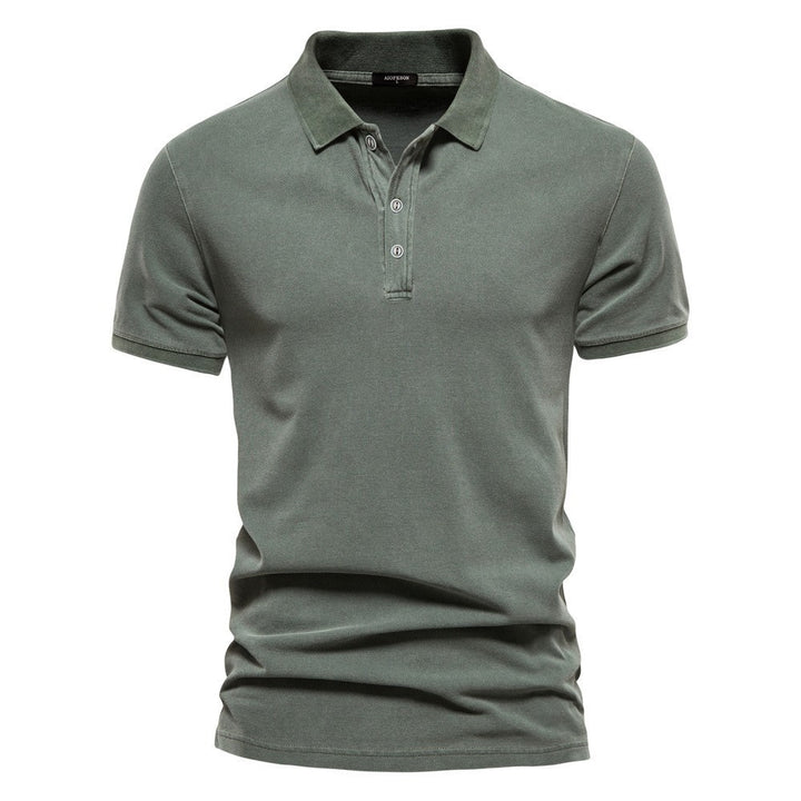 Men's breathable cotton polo with short sleeves and fine piqué structure StylebySassy
