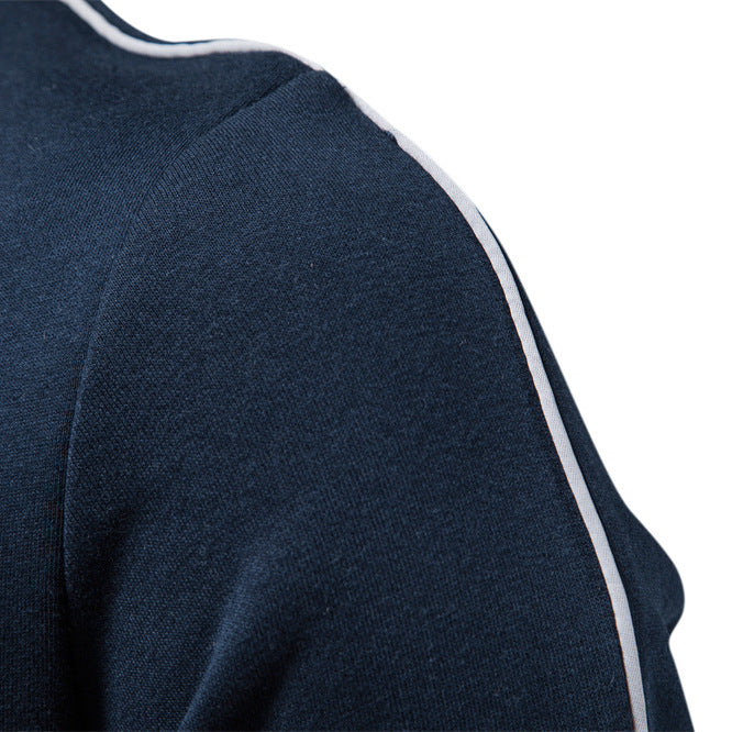Men's sporty cotton sweatshirt jacket with stand-up collar and kangaroo pockets StylebySassy
