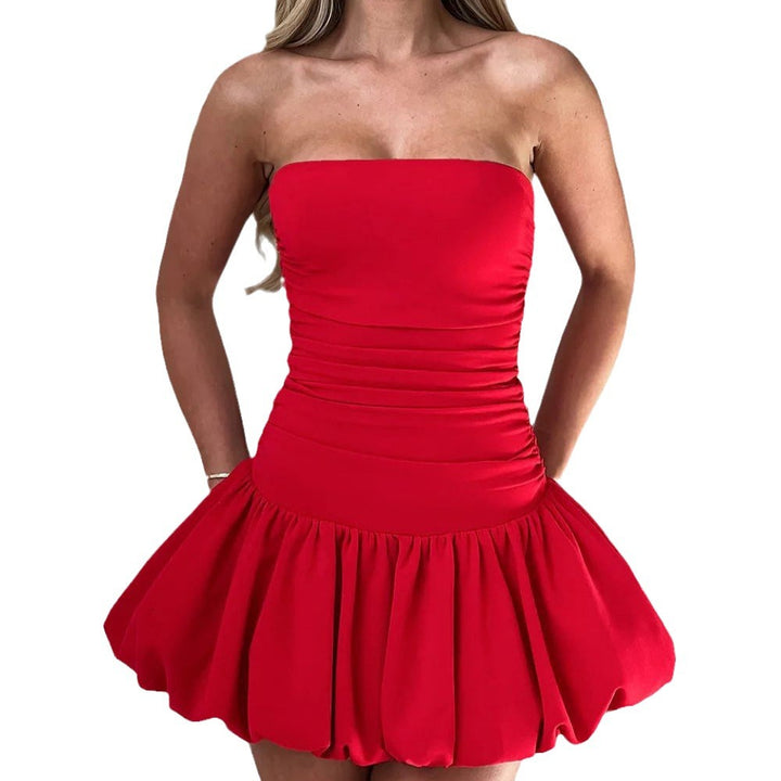 Women's mini dress with off-shoulder design and voluminous skirt StylebySassy