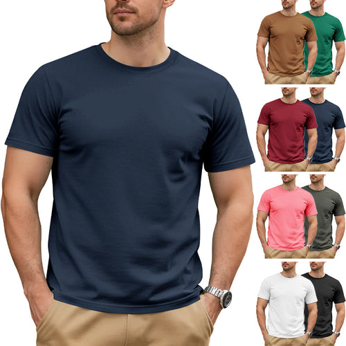 Men's Nan Basic Short Sleeve T-Shirt made of high-quality cotton blend with round neck, flat seams, and regular fit StylebySassy