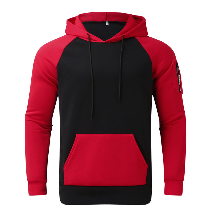 Men's raglan hoodie made of cotton blend with kangaroo pocket, sleeve pocket, and hood drawstring StylebySassy