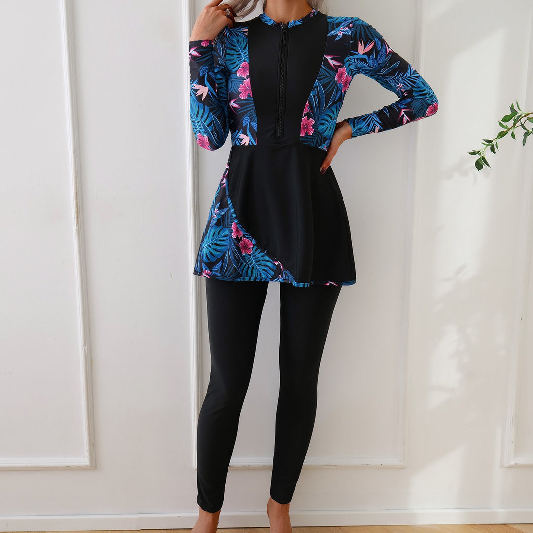 Ladies Sporty Long Sleeve Swimsuit with Elegant Tunic Look StylebySassy