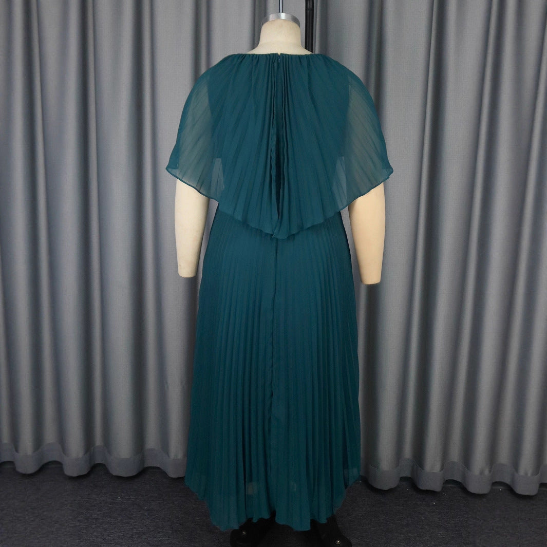 Women's Pleated Maxi Dress with Elegant Draping StylebySassy