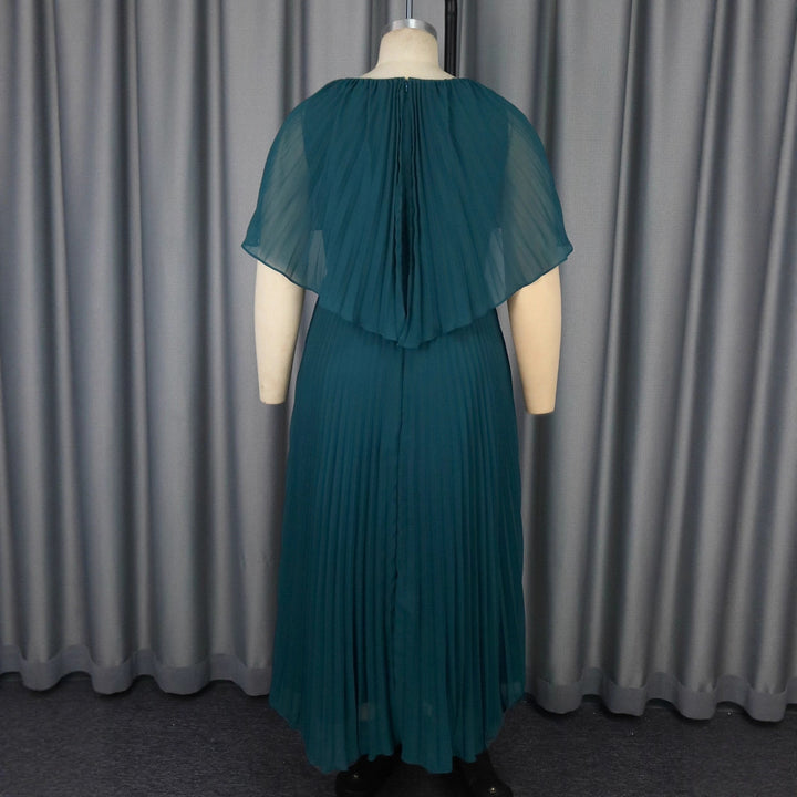 Women's Pleated Maxi Dress with Elegant Draping StylebySassy