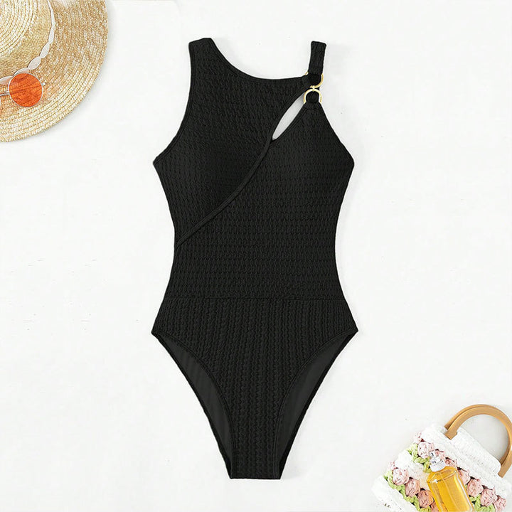 Women's one-piece swimsuit with innovative cut-out and textured design StylebySassy
