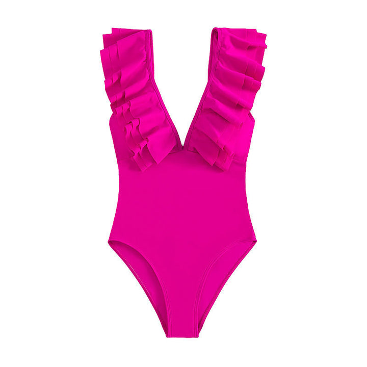 Ladies' one-piece swimsuit with sophisticated ruffle details StylebySassy