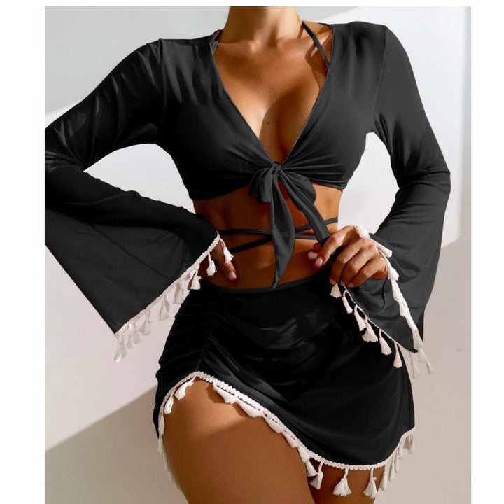 Women's beach outfit with elegant lacing details StylebySassy