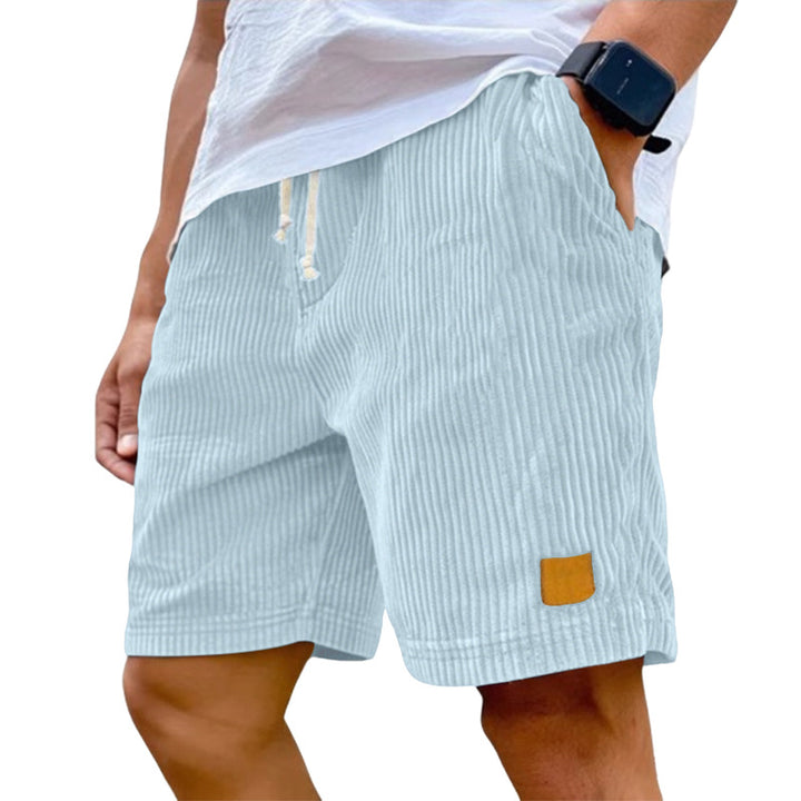 Men's fine corduroy shorts with elastic drawstring waistband, drawstring and deep side pockets StylebySassy