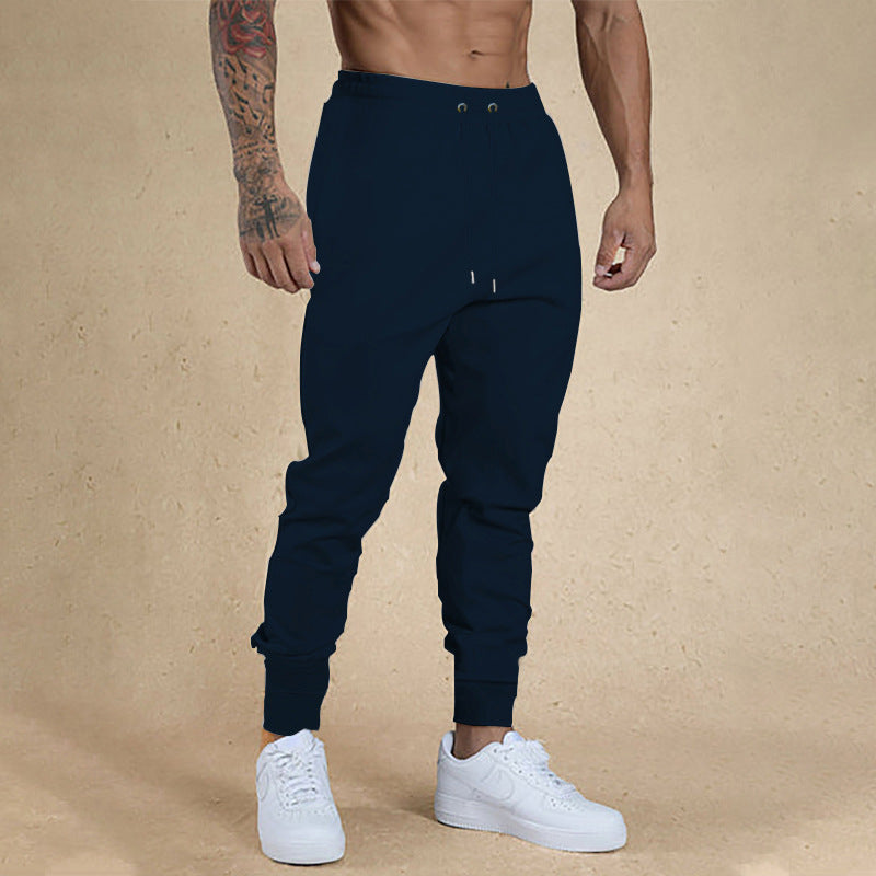 Men's nano athletic terry jogging pants with high waistband drawstring and tapered ribbed cuffs StylebySassy