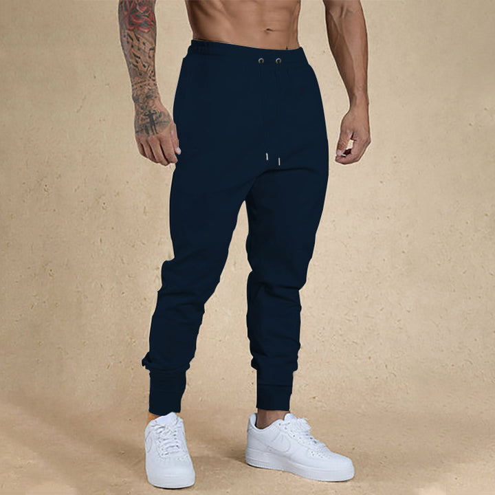 Men's nano athletic terry jogging pants with high waistband drawstring and tapered ribbed cuffs StylebySassy