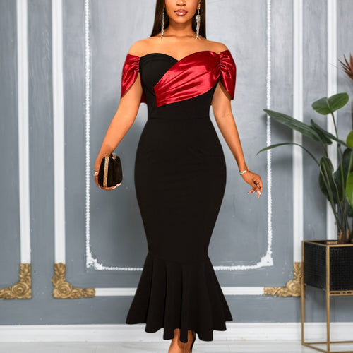 Women Elegant sleeveless evening dress with voluminous waist ruffle StylebySassy